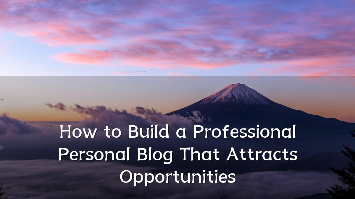 How to Build a Professional Personal Blog That Attracts Opportunities