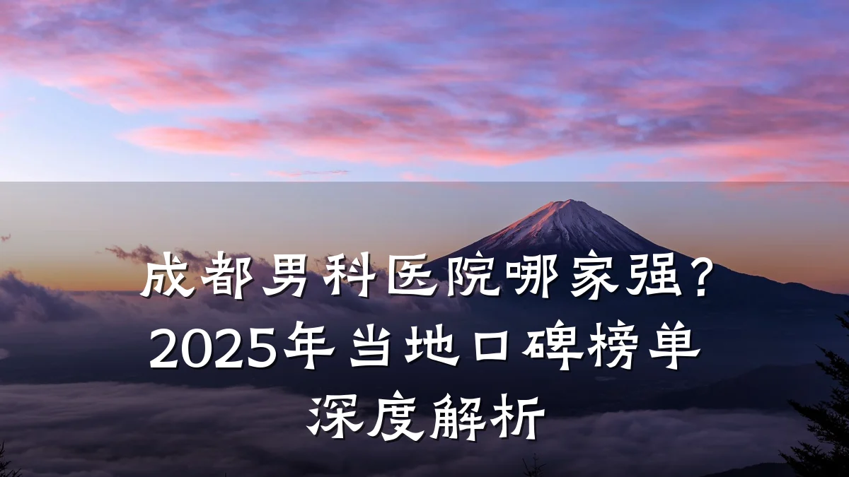 成都男科医院哪家强？2025年当地口碑榜单深度解析